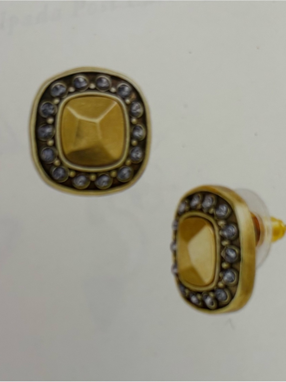Silpada Brass Stud Earrings with Swarovski Crystals.